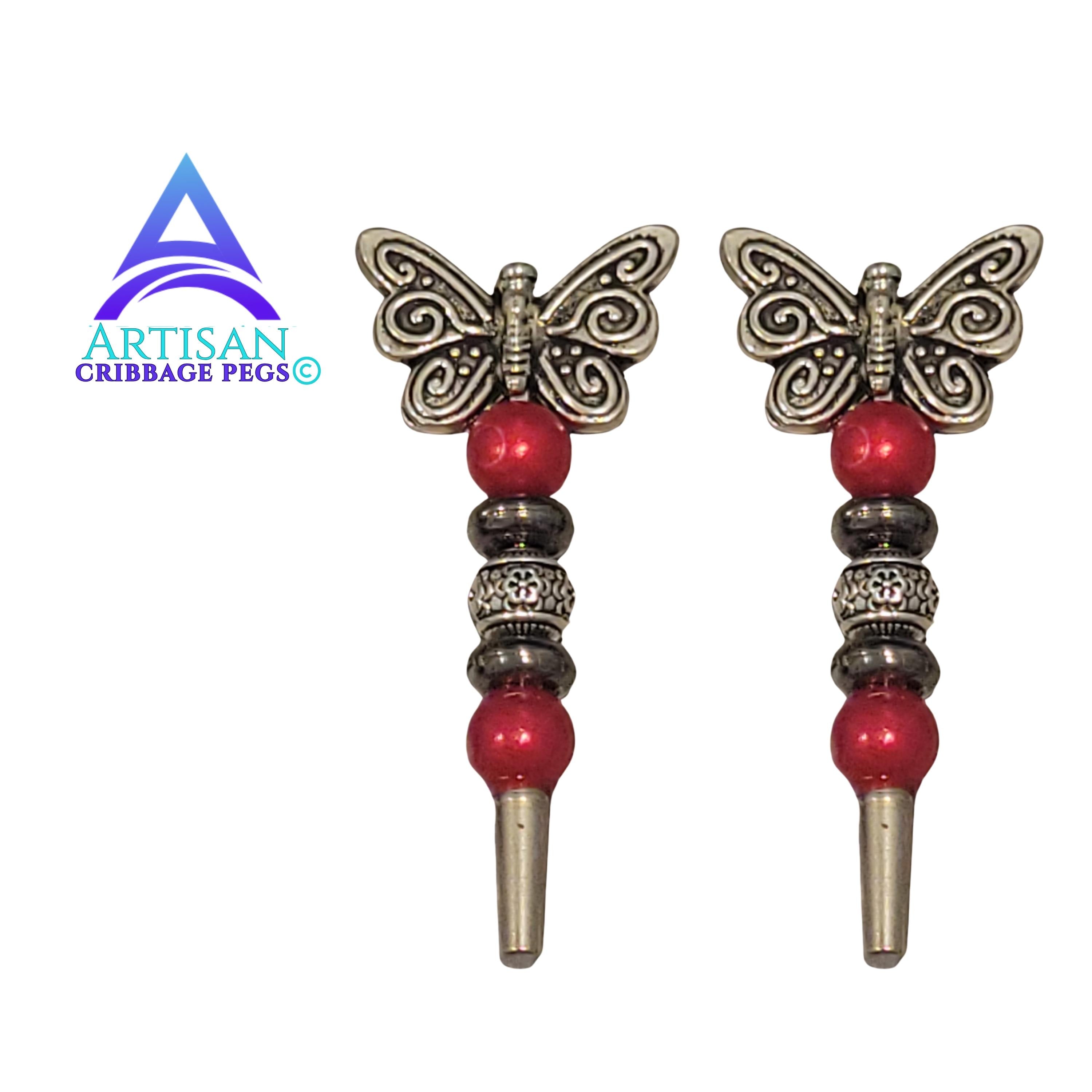 Butterfly Cribbage Pegs | Cribbage Board Game Pieces | Custom Cribbage Pegs