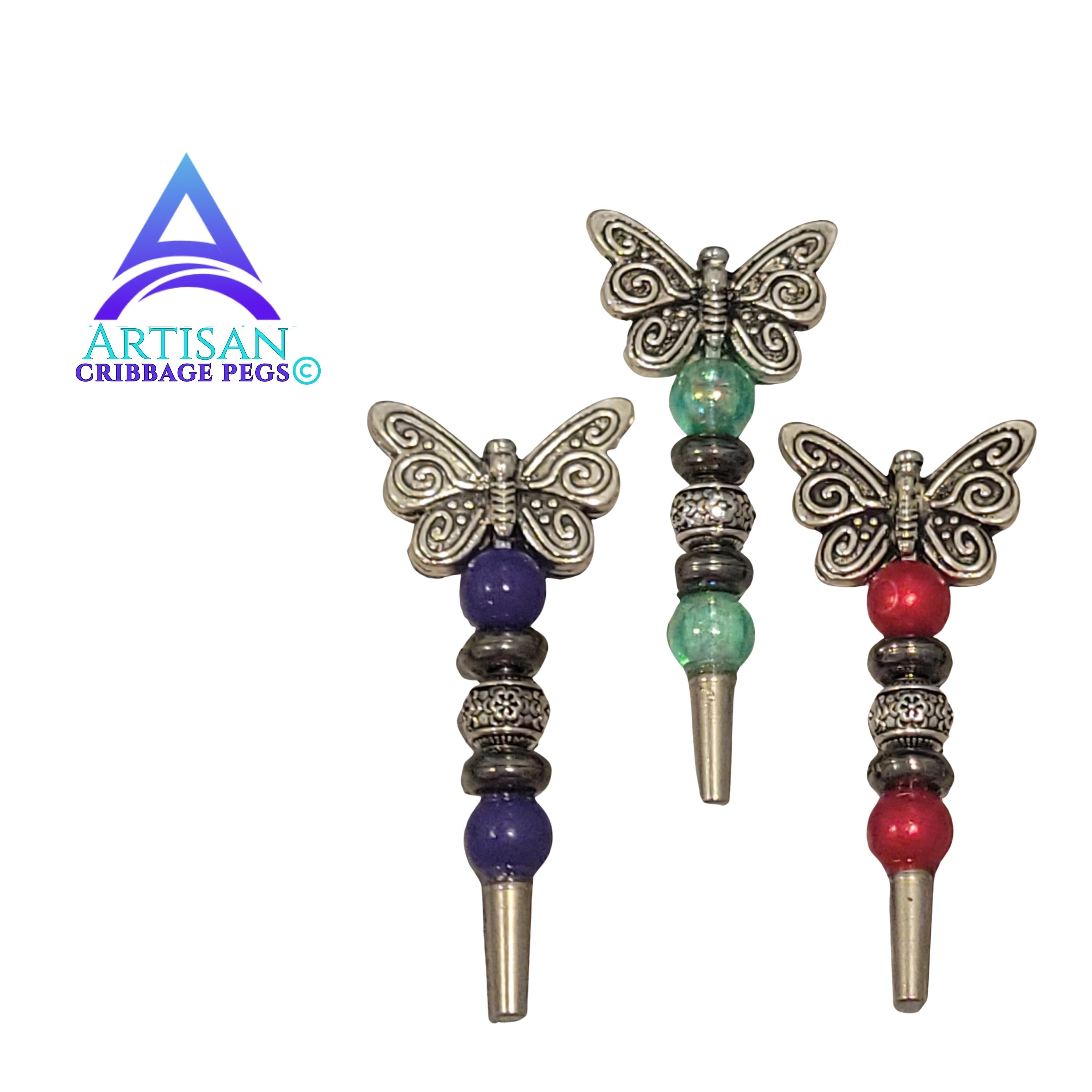 Butterfly Cribbage Pegs | Cribbage Board Game Pieces | Custom Cribbage Pegs