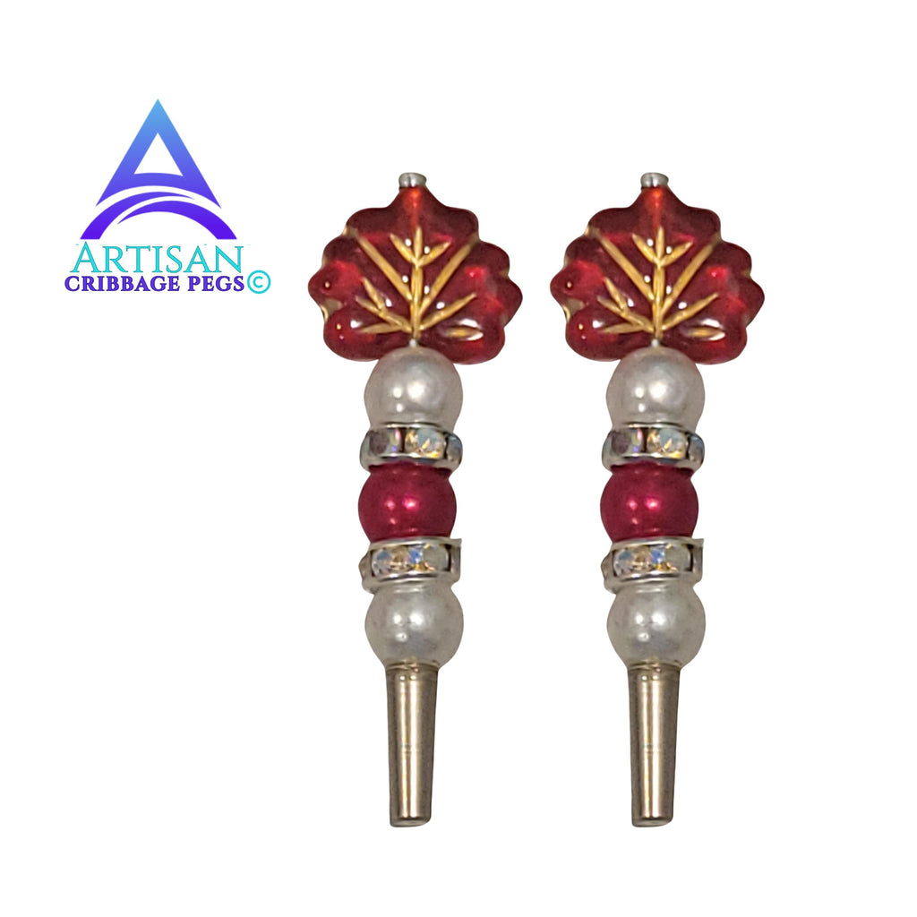 Canada Theme Cribbage Pegs –  | Maple Leaf | Cribbage Board Game Gift | Replacement Peg Set