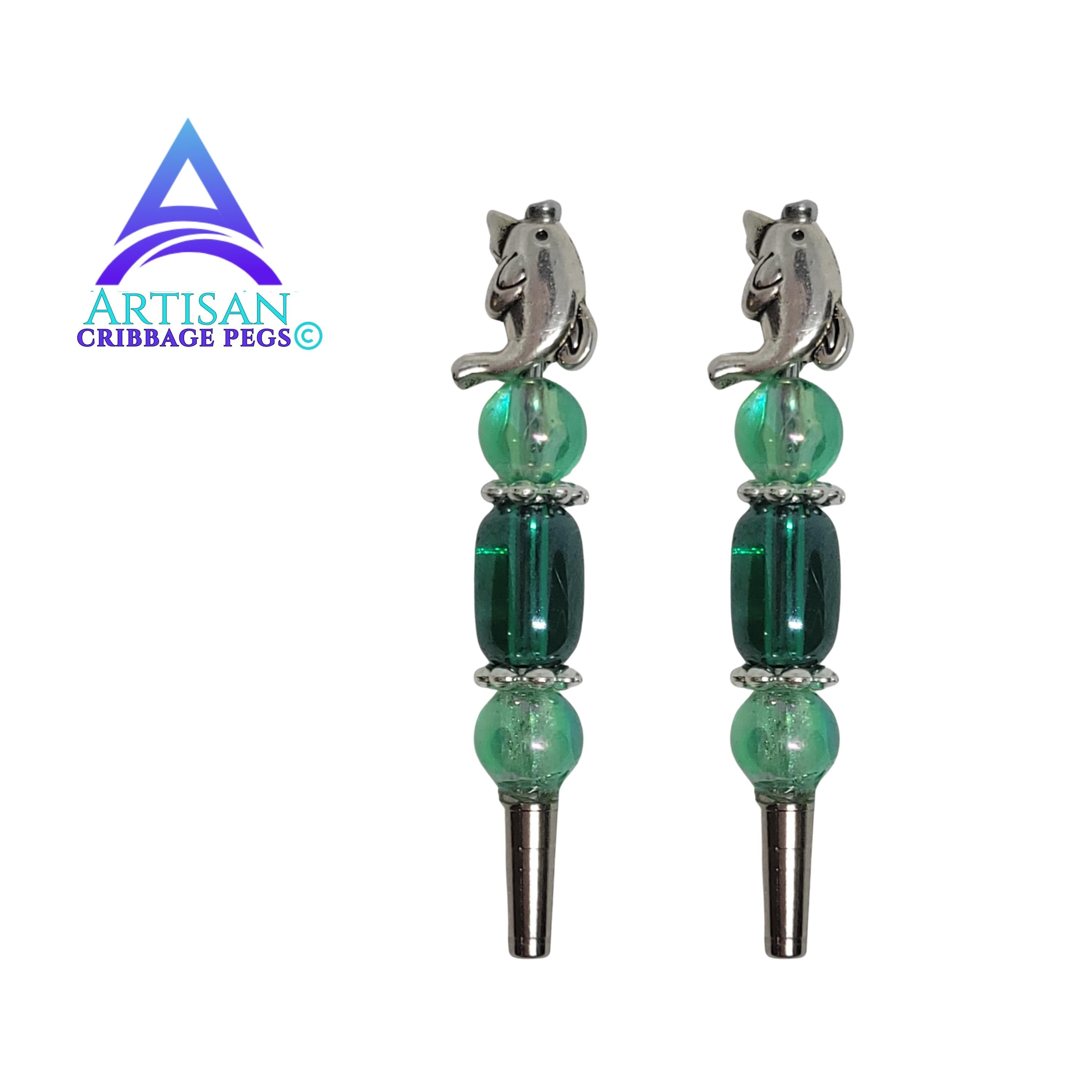 Dolphin Cribbage Pegs – Handmade Artisan Cribbage Board Game Gift | Replacement Peg Set