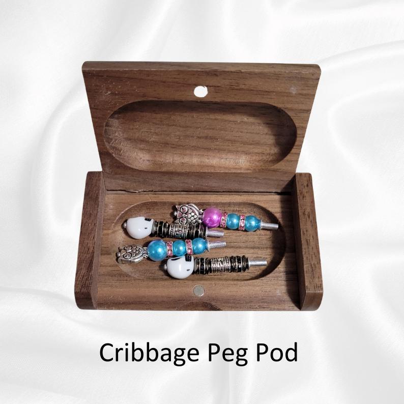 Pine Wood Cribbage Peg Case - Handcrafted Storage Box