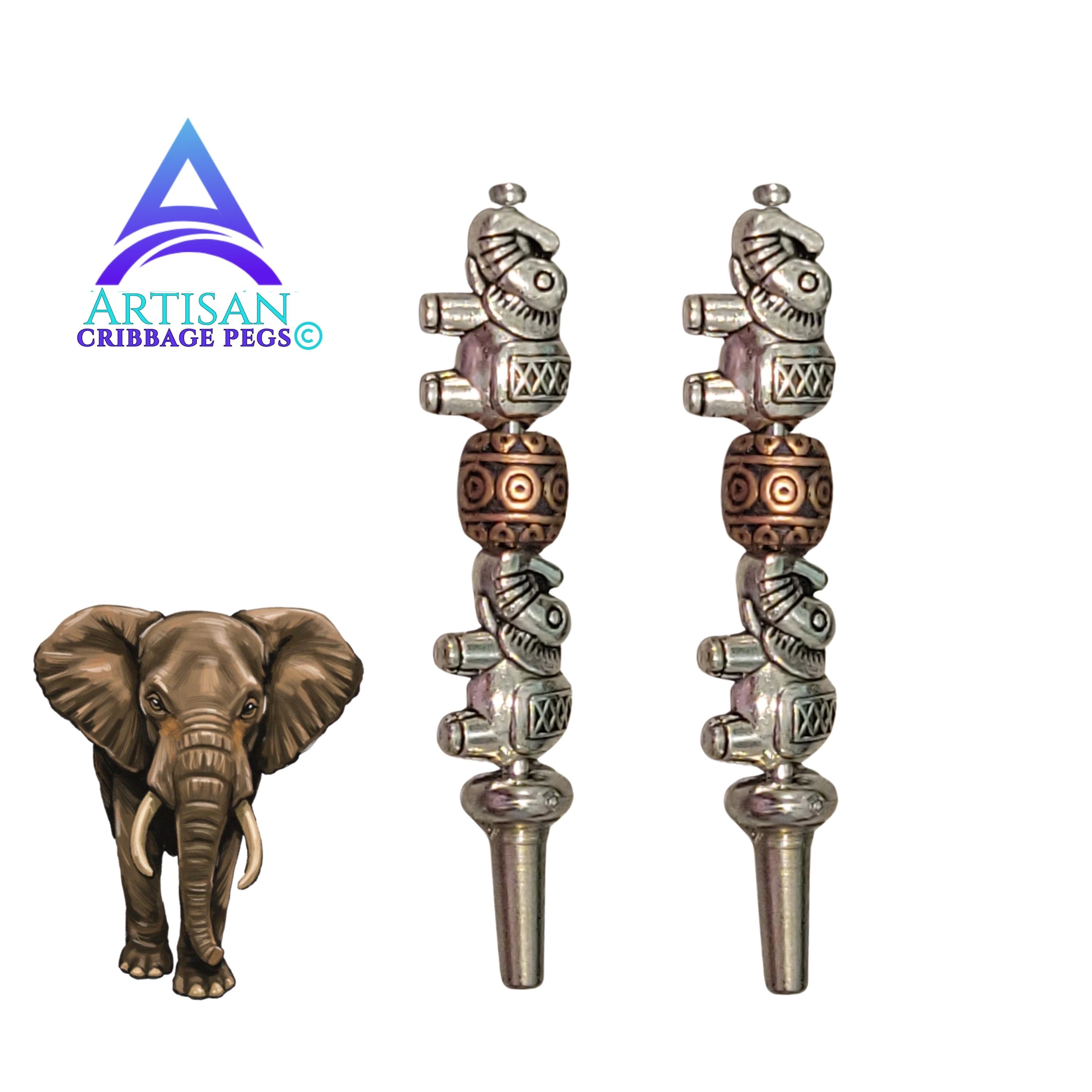 Elephant Artisan Cribbage Pegs – Handmade Cribbage Board | Game Gift | Replacement Peg Set