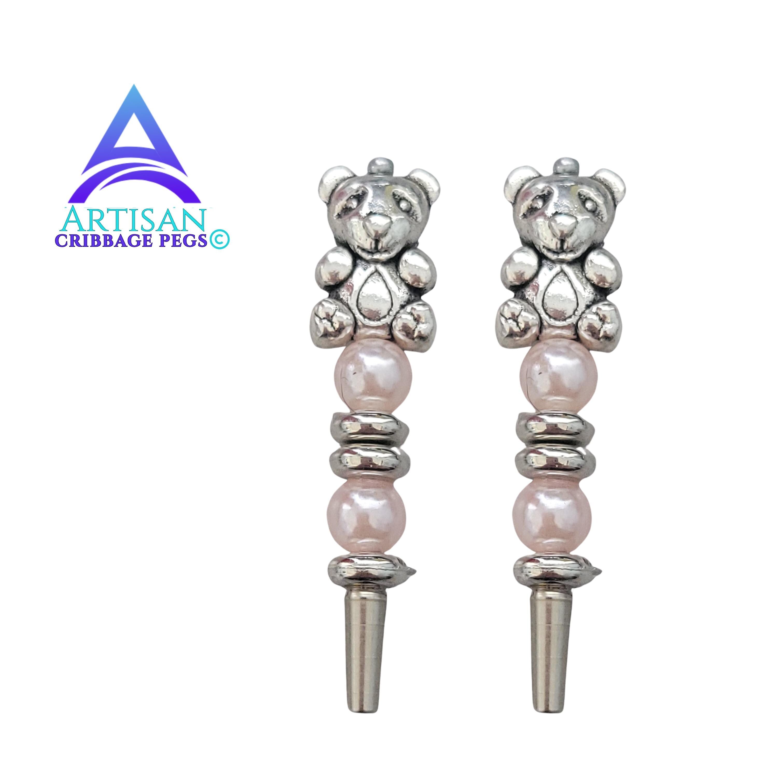 Teddy Bear Cribbage Pegs  – Wildlife Pegs - Board Game Gift | Replacement Peg Set