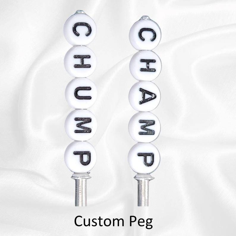 Personalized Cribbage Pegs – Handmade Artisan Game Piece with Letter & Bead Options