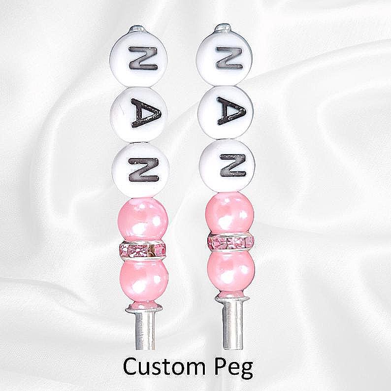 Personalized Cribbage Pegs – Handmade Artisan Game Piece with Letter & Bead Options