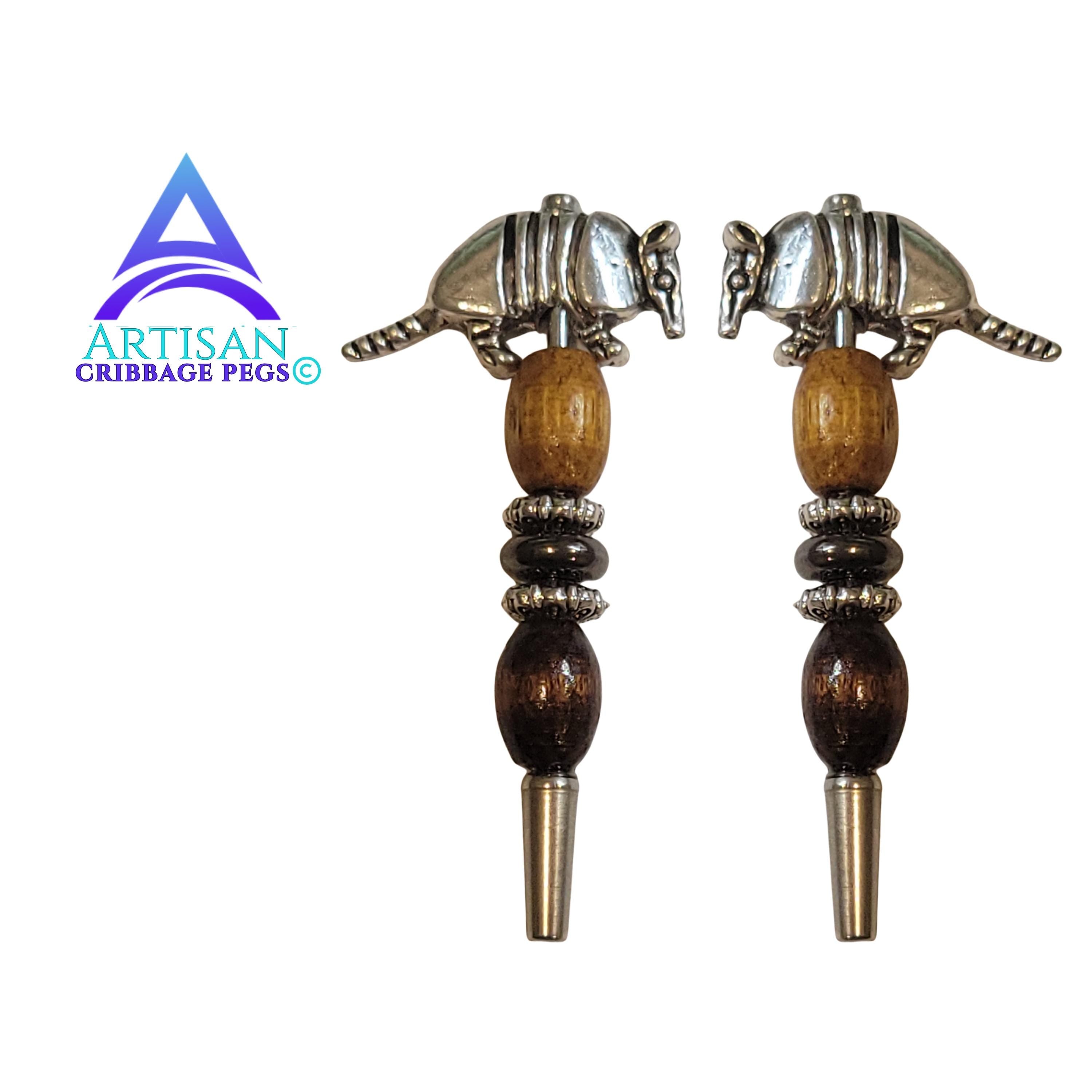 Armadillo Crib Pegs | Artisan Board Game Gift | Animal Peg