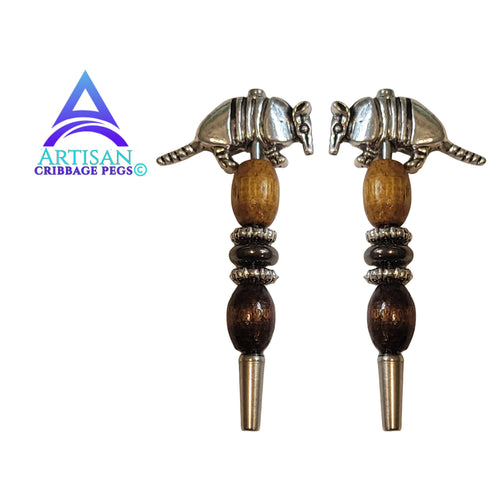Armadillo Crib Pegs | Artisan Board Game Gift | Animal Peg