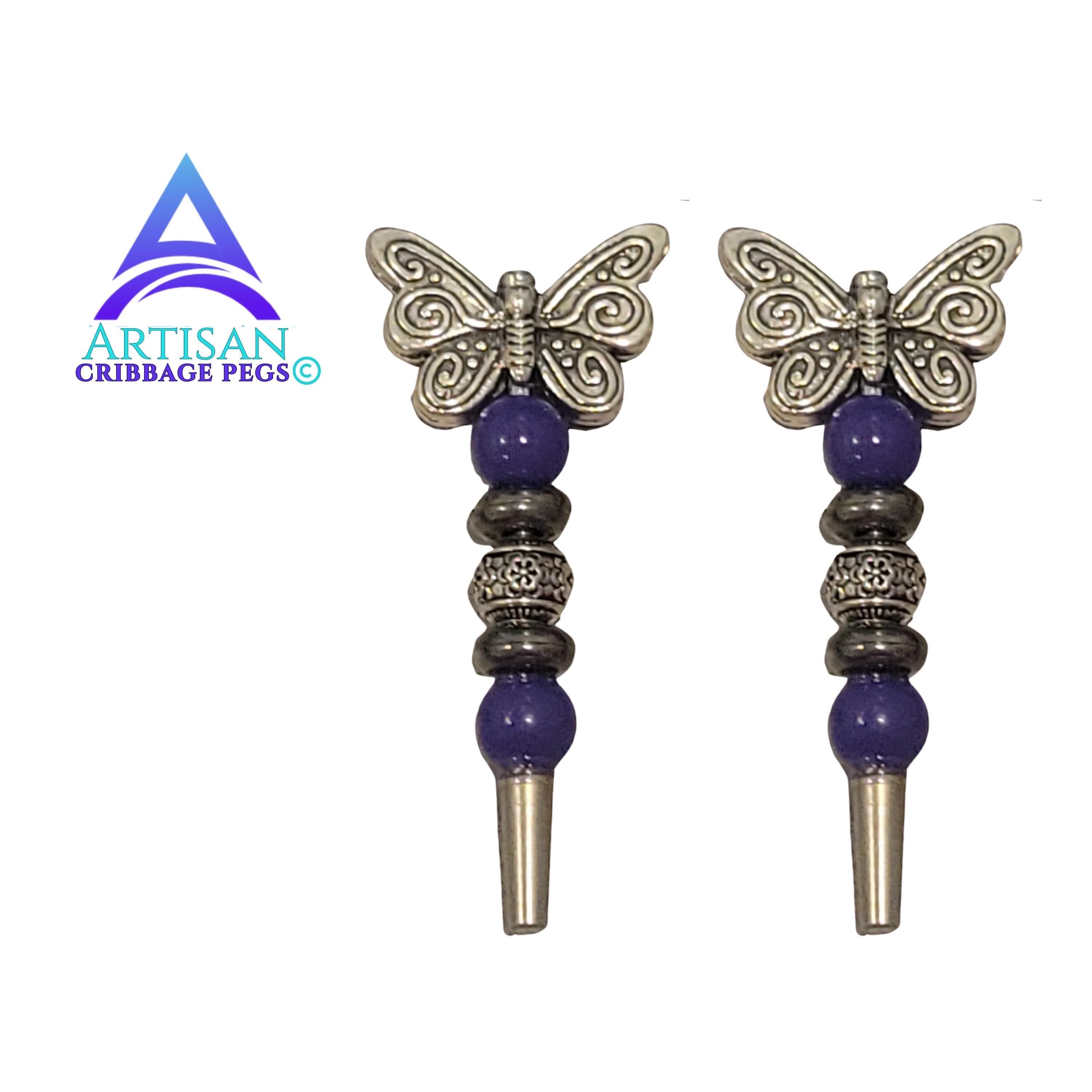 Butterfly Cribbage Pegs | Cribbage Board Game Pieces | Custom Cribbage Pegs