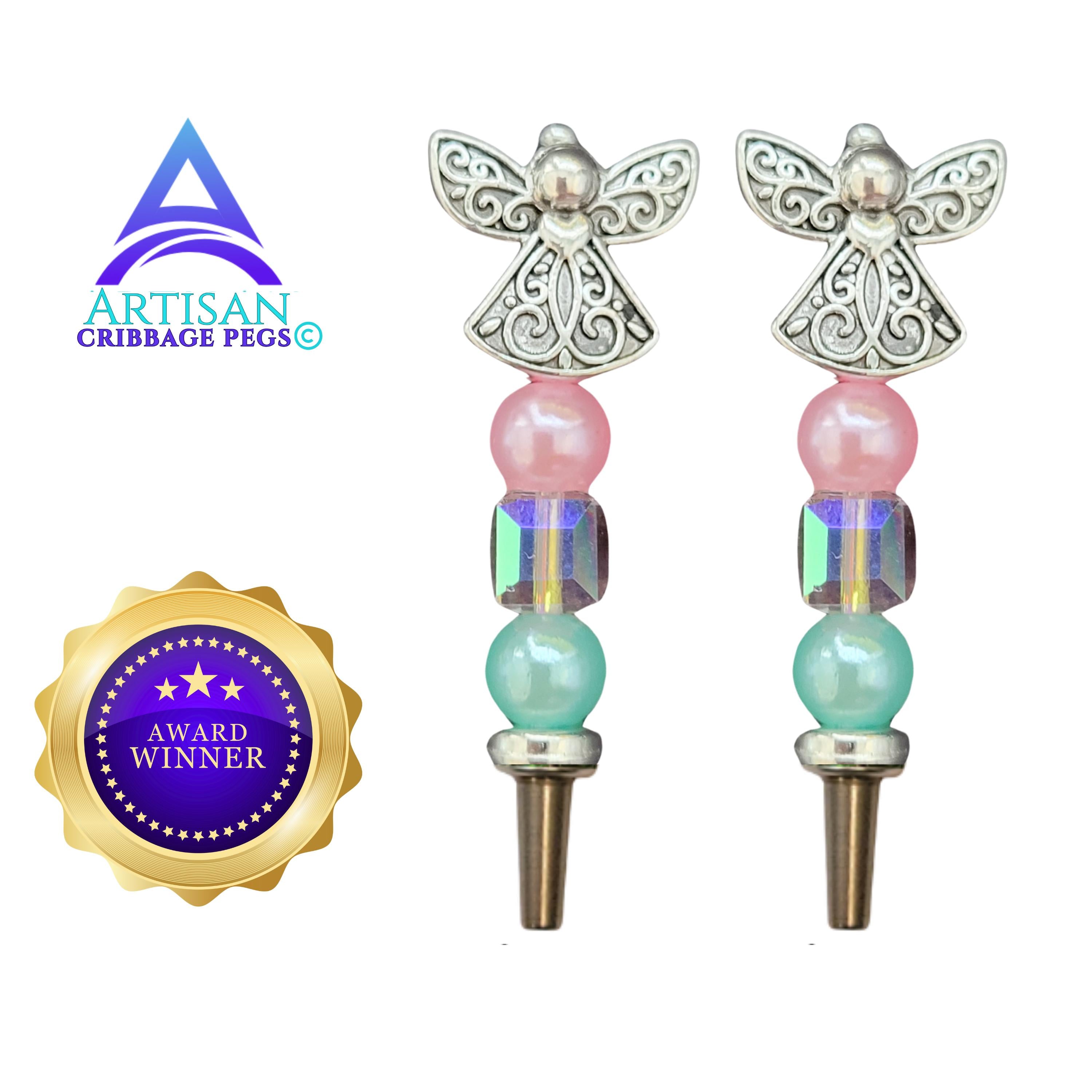 Angel Cribbage peg -Board Game Gift | Replacement Peg Set- Handmade Artisan Pegs