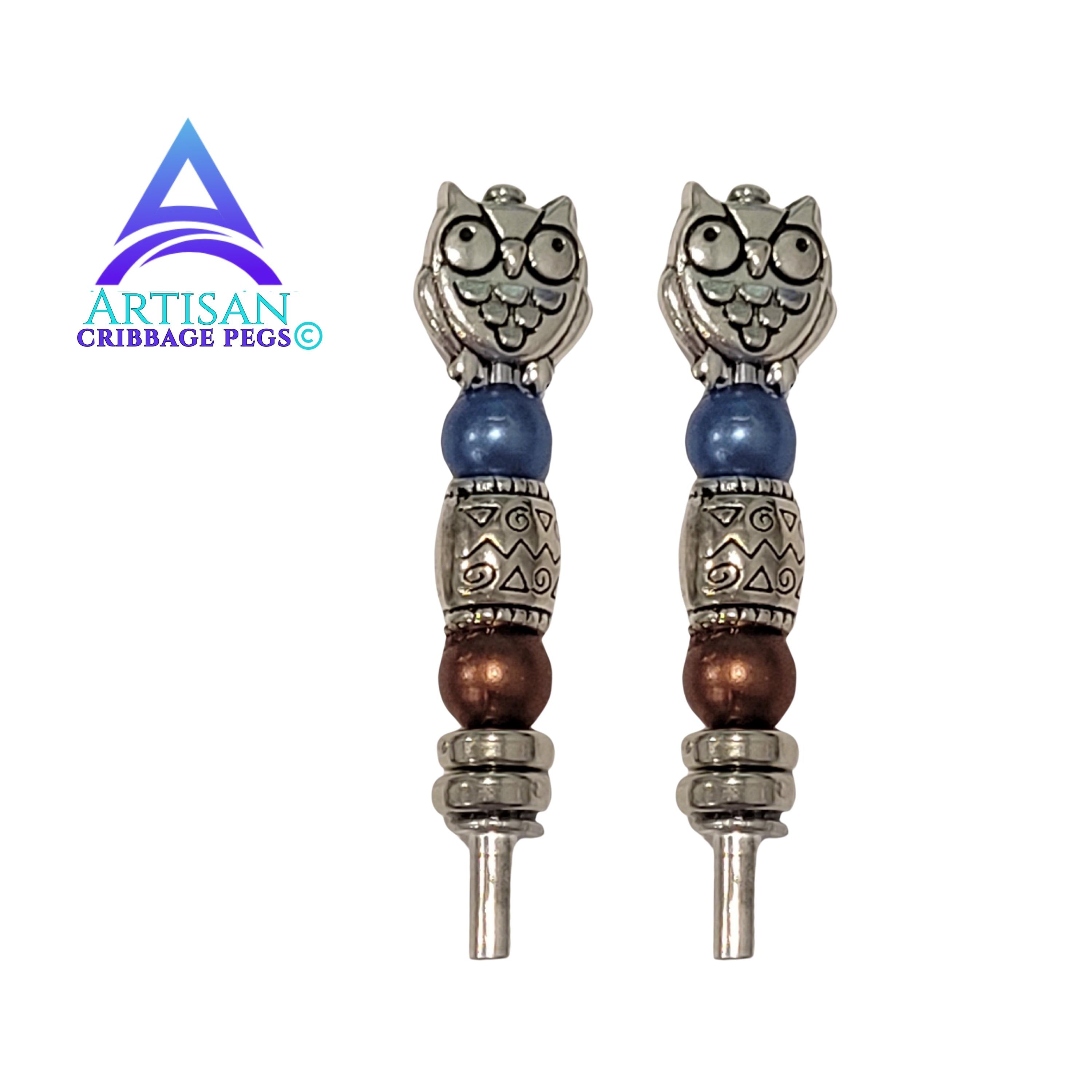 Owl Cribbage Pegs| Ocean Nautical Theme Pegs | Board Game Gift | Replacement Peg Set