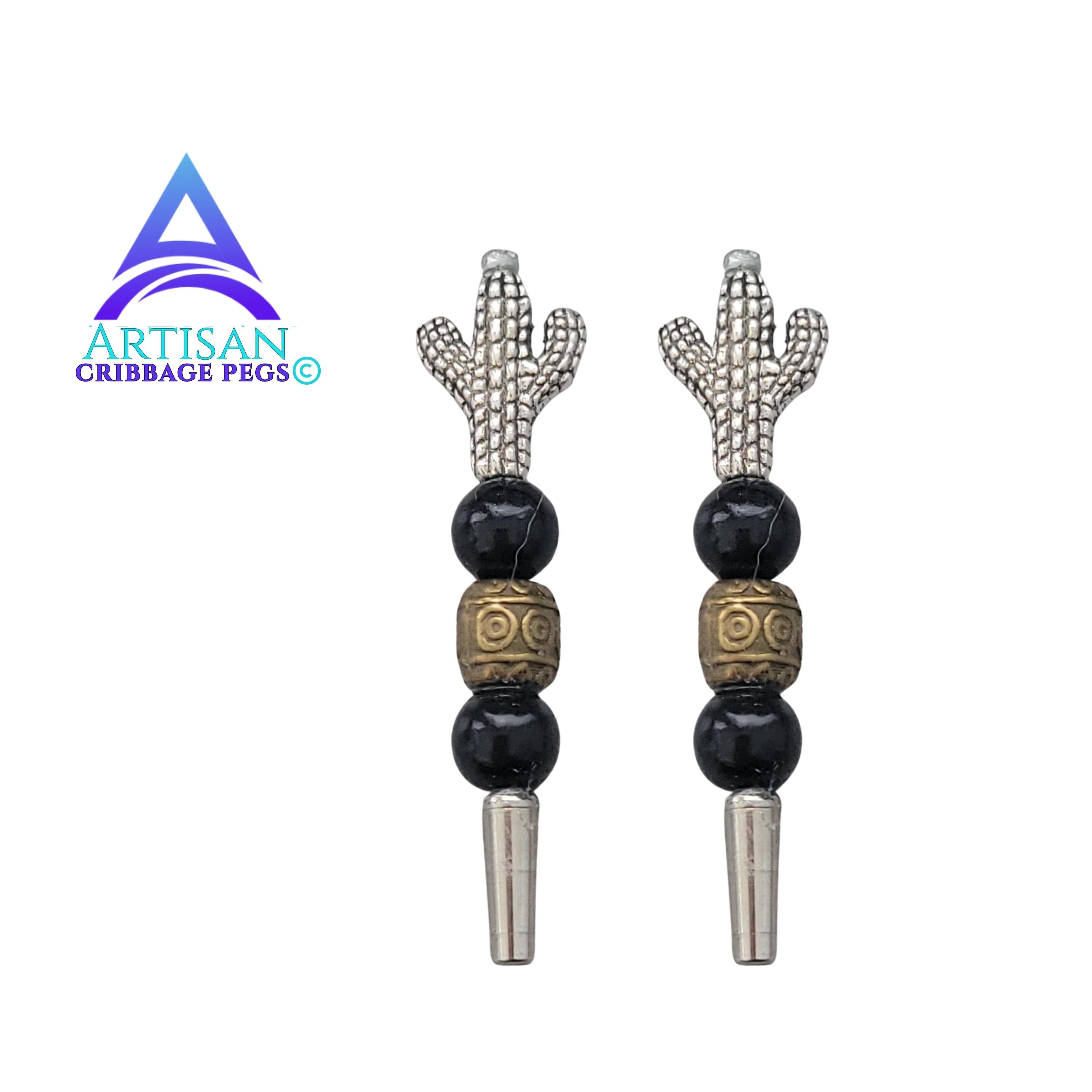 Cactus Cribbage Pegs | Handmade Artisan Gift | Replacement Cribbage Peg Set