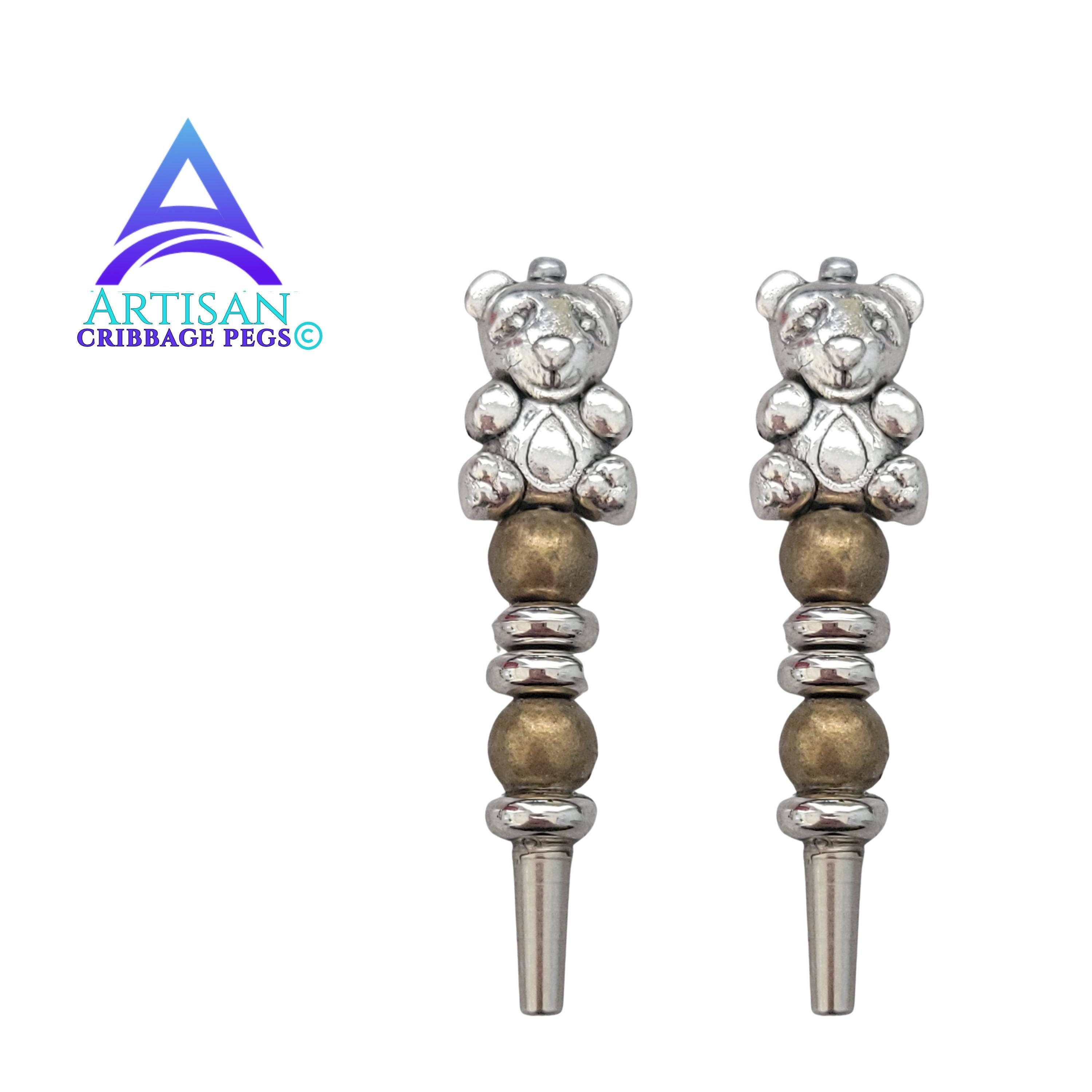 Teddy Bear Cribbage Pegs  – Wildlife Pegs - Board Game Gift | Replacement Peg Set