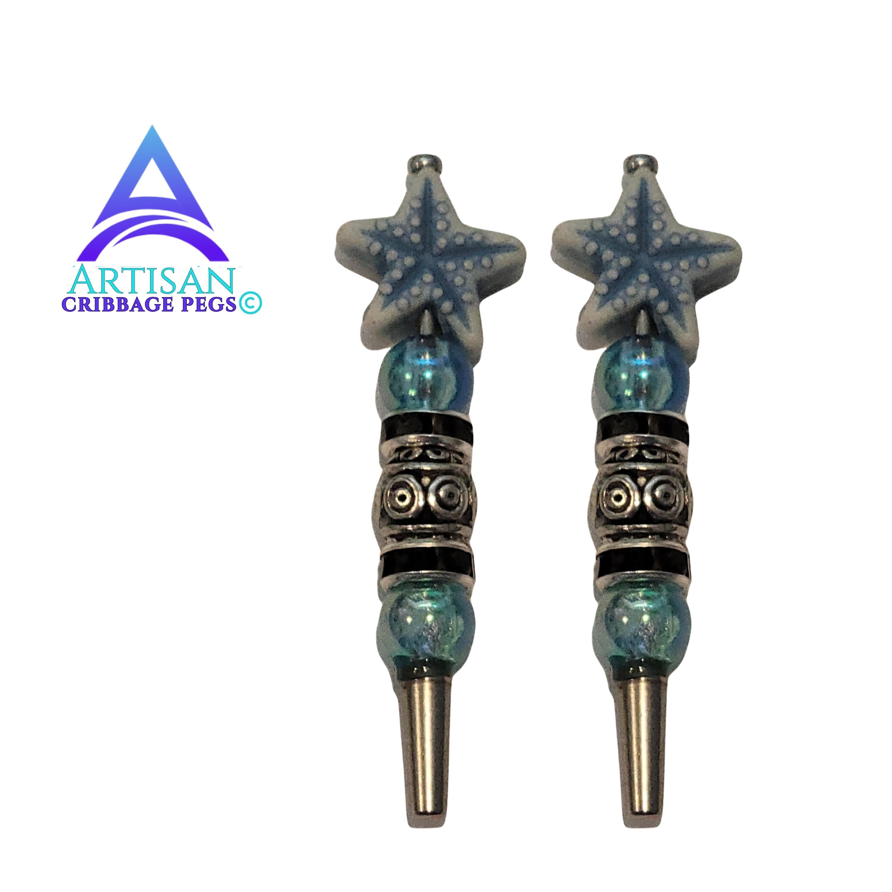 Starfish Cribbage Pegs  | Ocean Nautical Pegs | Cribbage Game Piece