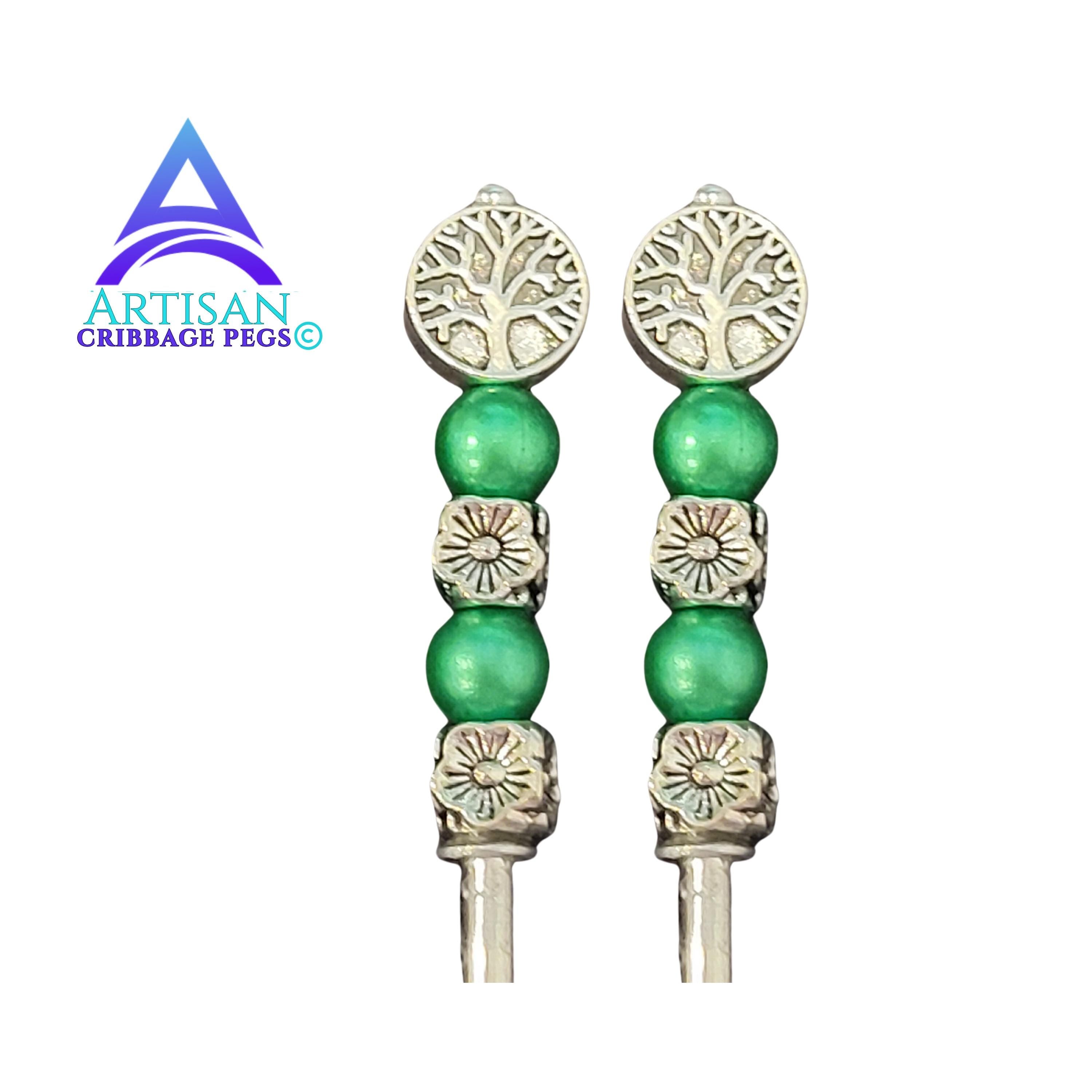 Tree of Life Cribbage Pegs - Artisan board game set