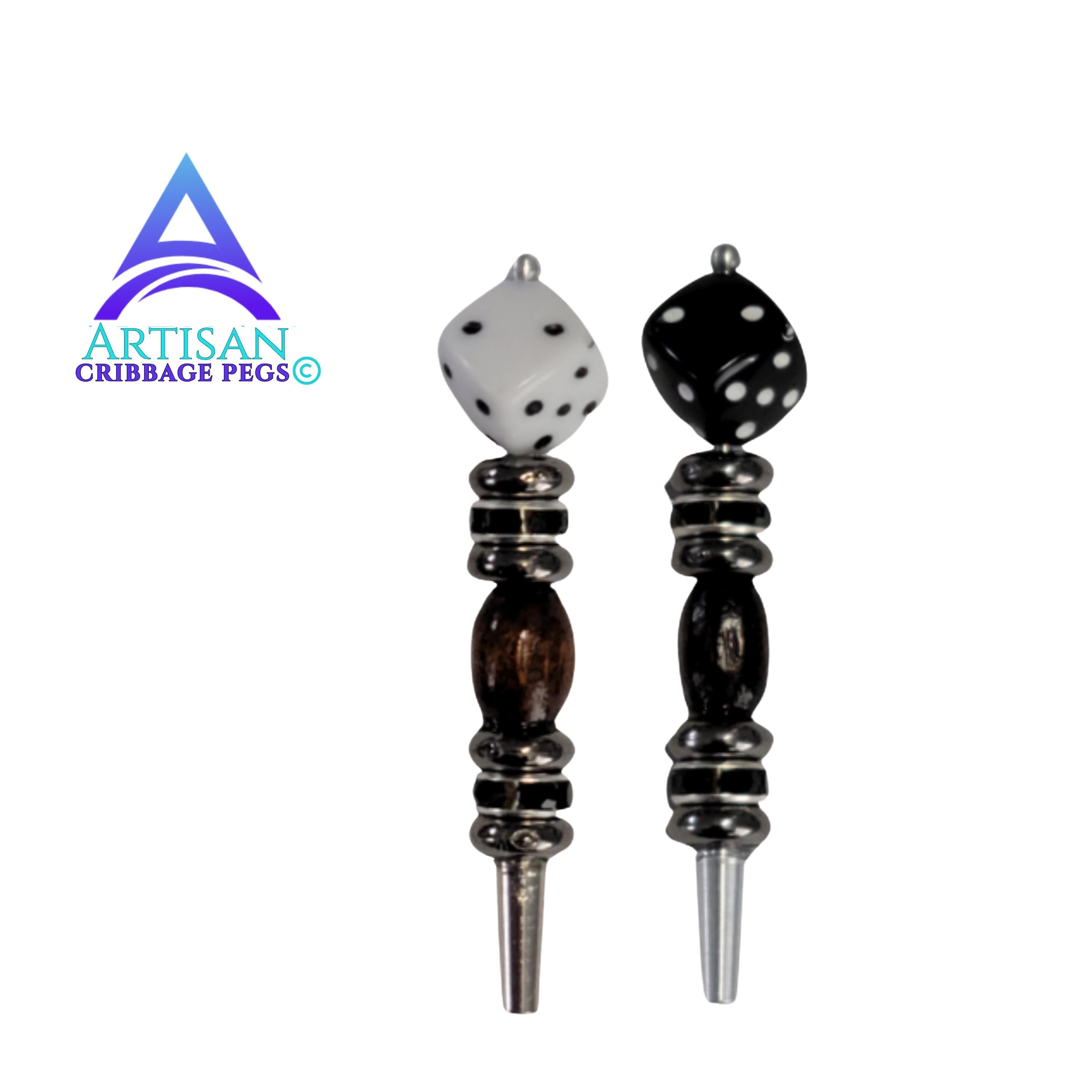 Dice Cribbage Pegs | Wooden Bronze Game Pieces | Replacement Game Pieces