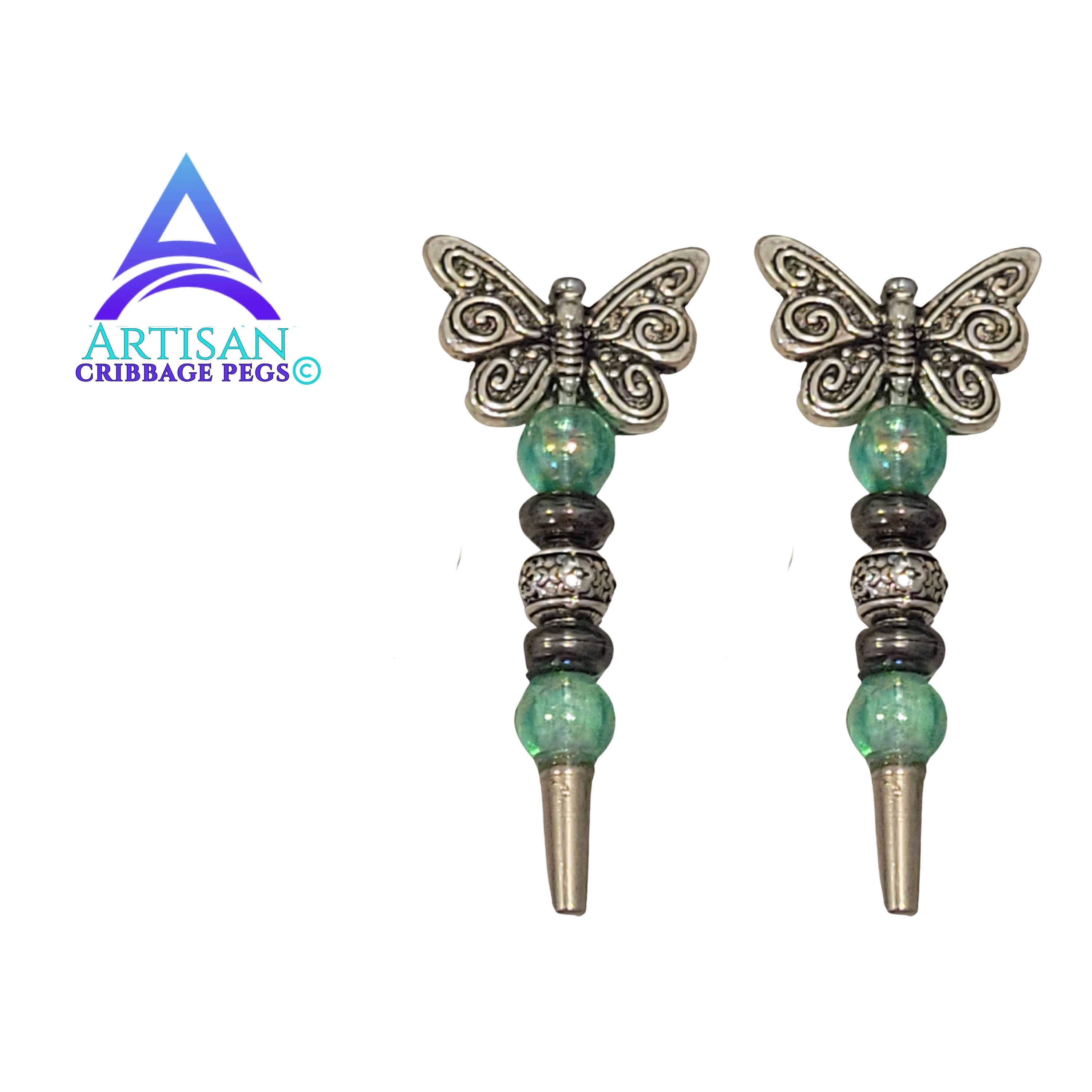 Butterfly Cribbage Pegs | Cribbage Board Game Pieces | Custom Cribbage Pegs