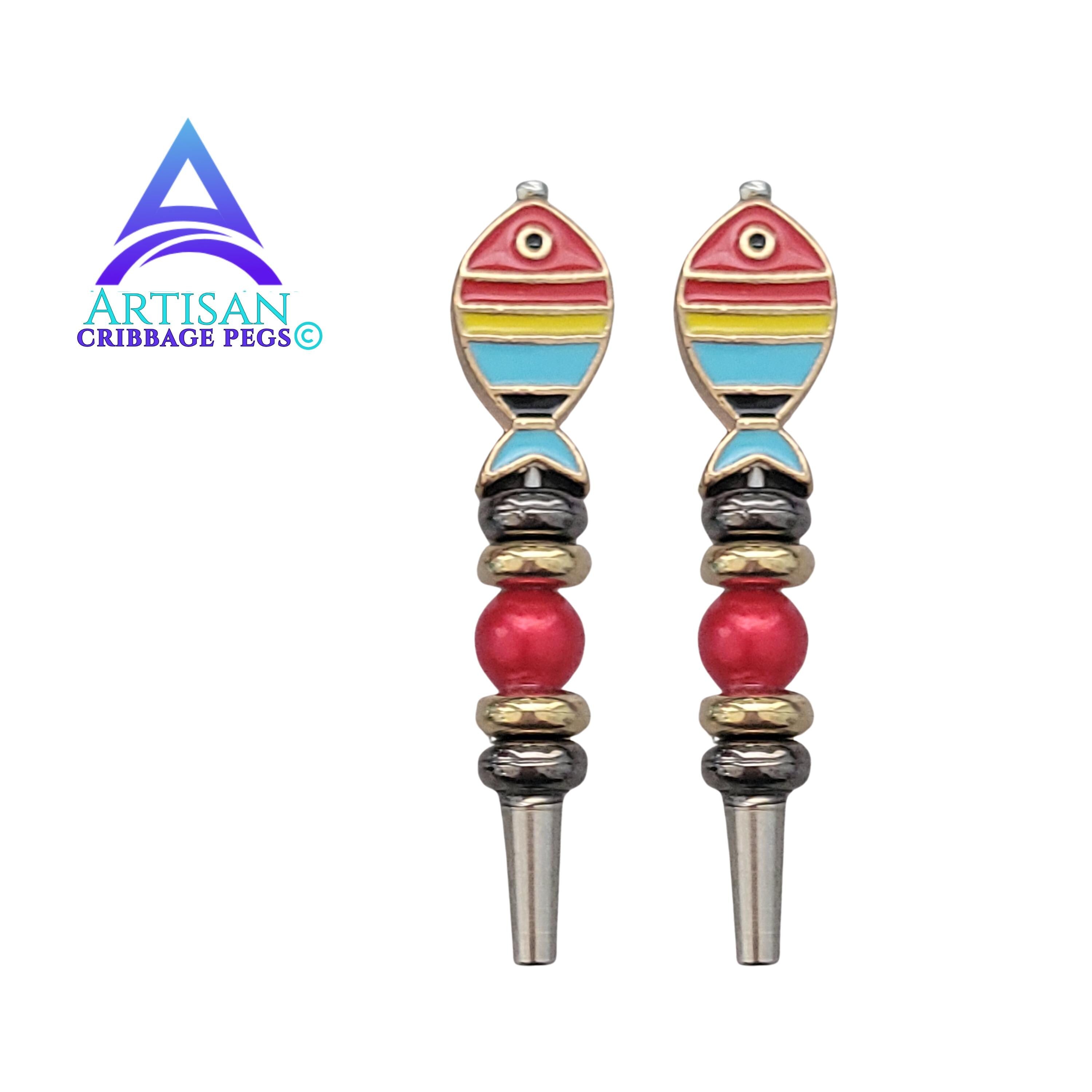 Fish Nautical Cribbage Pegs  |  Handmade Cribbage Board Game Gift | Replacement Peg Set