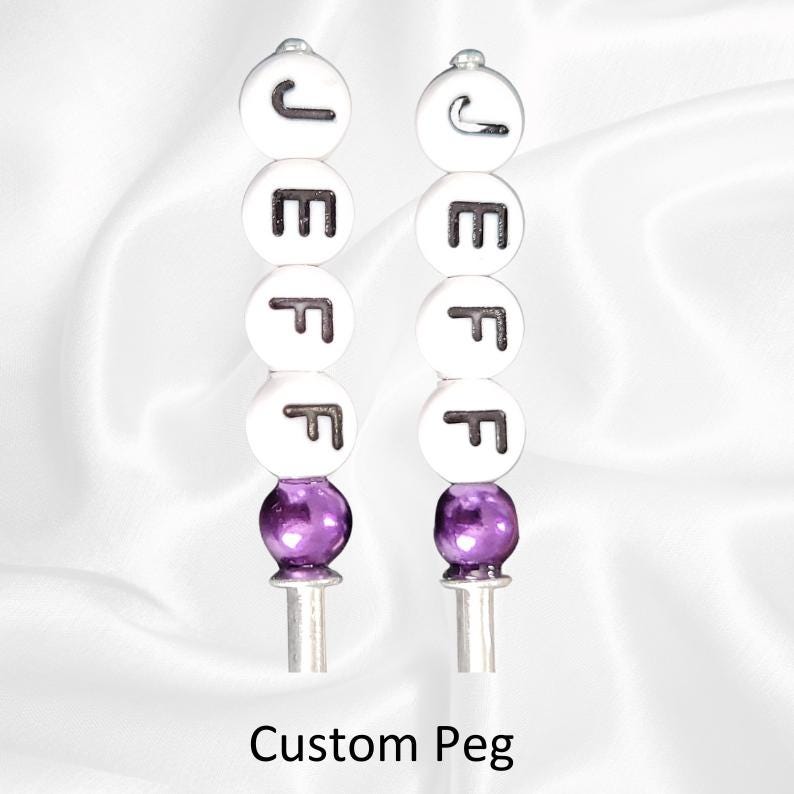 Personalized Cribbage Pegs – Handmade Artisan Game Piece with Letter & Bead Options